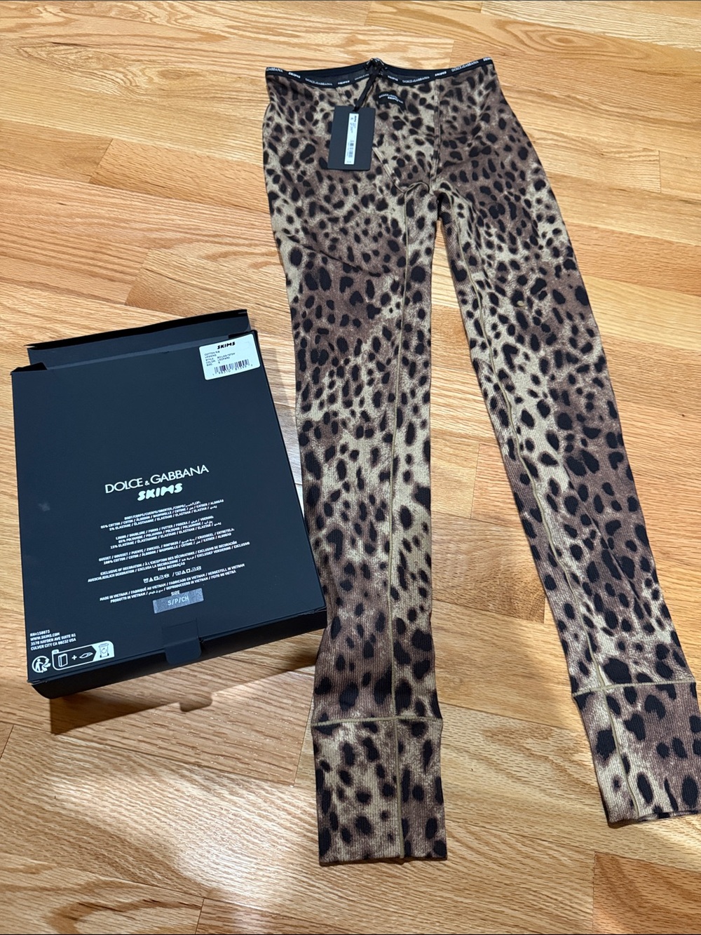 Dolce & Gabbana and Skims Leopard Print Leggings — Brown & Black